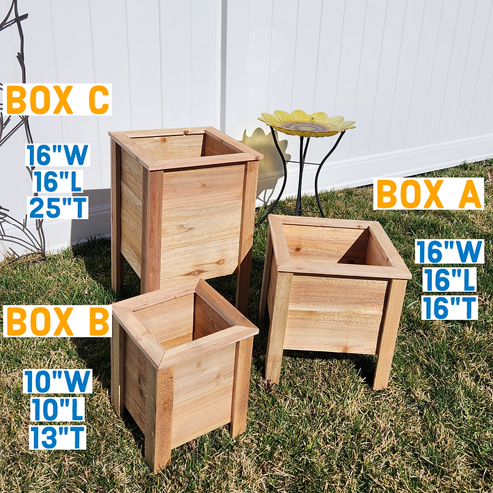 Square Planter - Three Different Sizes (Box A, B, or C)