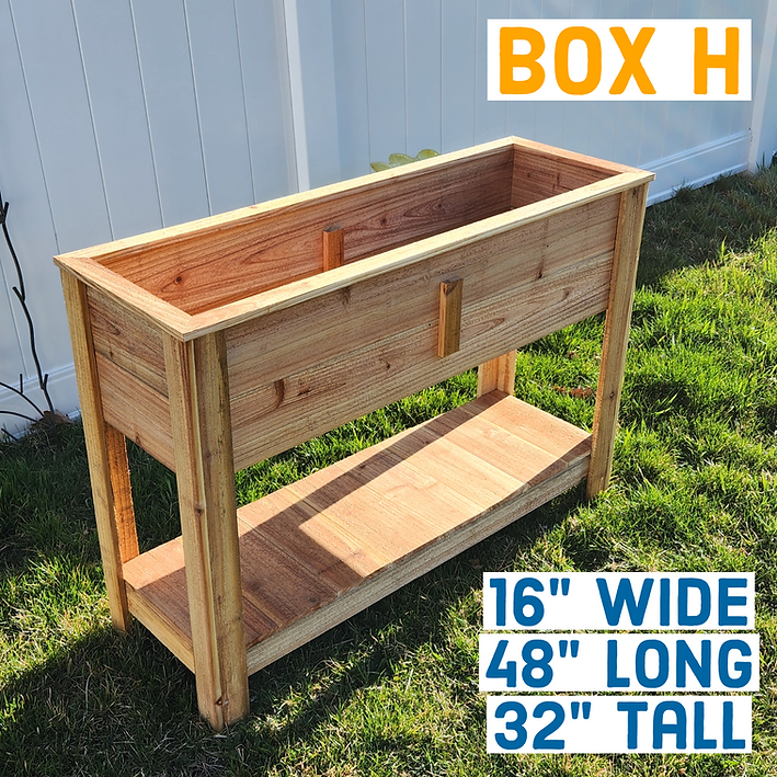 Planter Box Tall with a Lower Shelf - (Box H)